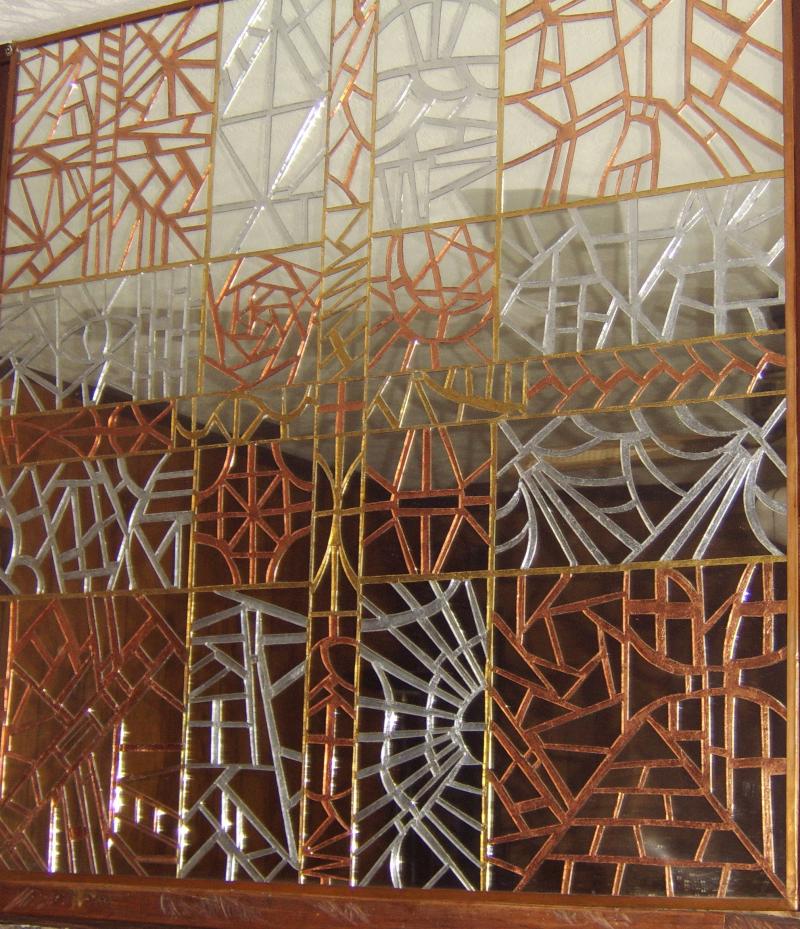 "revelations of the Cross", copper and glass wall art.