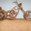 Side veiw of motorcycle, Copper Art 
