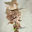 Copper Sculpted Rose With butterfly and signed base