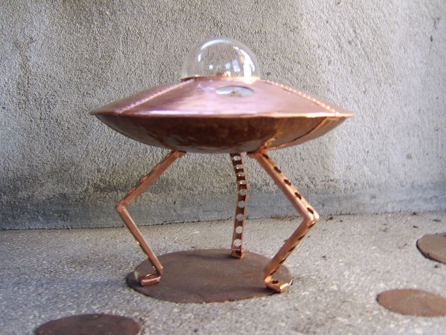 Copper Art UFO Sculpture by Lonnie