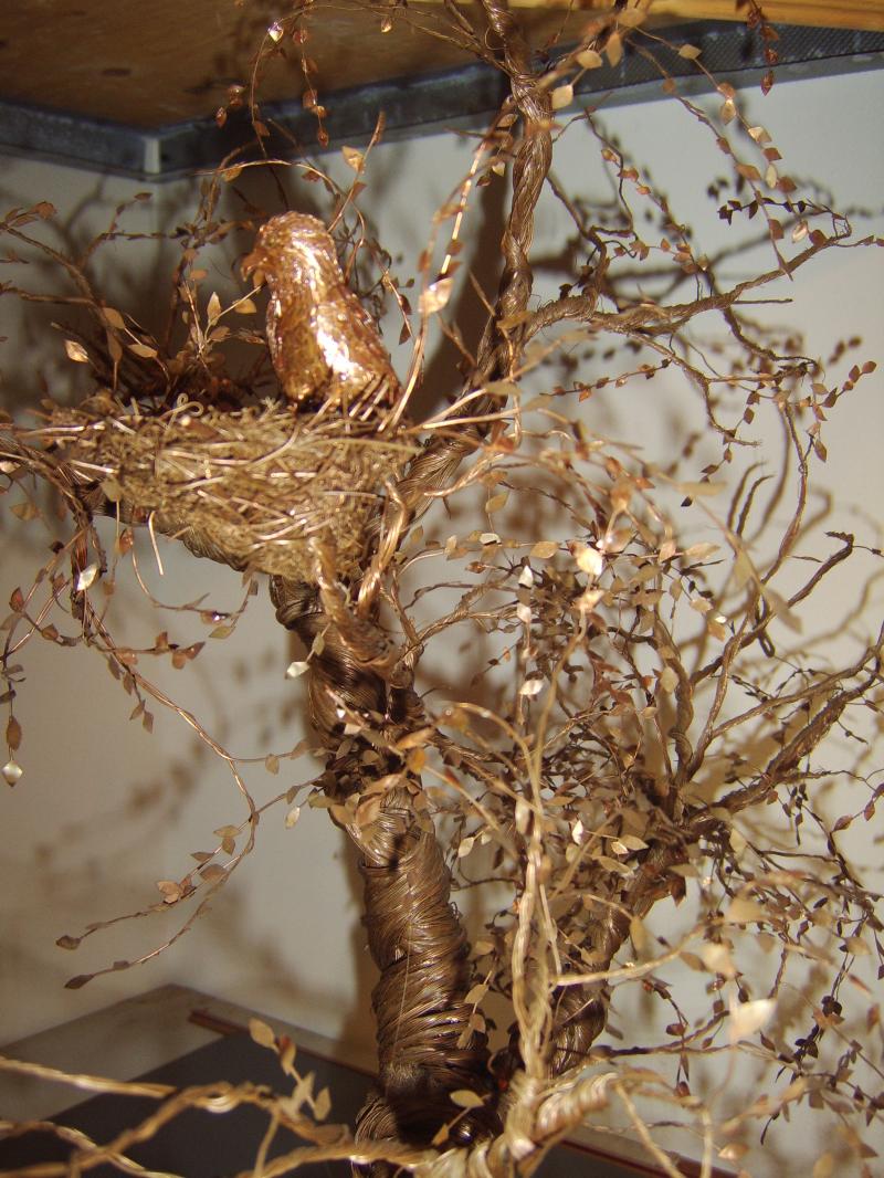 "The Eagles Tree",copper Art,wire sculpture.copper foil.