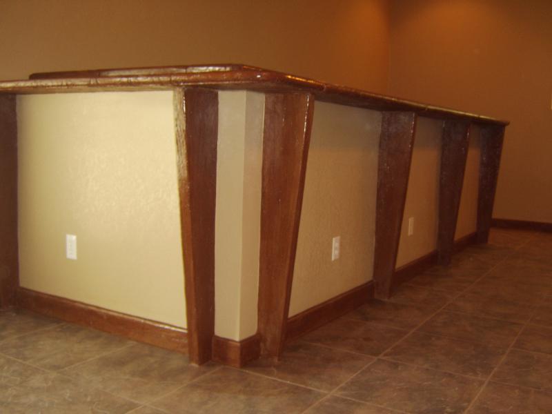concrete baseboard and countertop